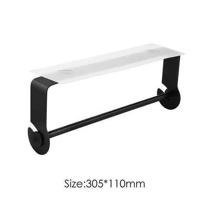 Sleek Stainless Steel Wall-Mounted Kitchen Organizer with Integrated Paper Towel Holder