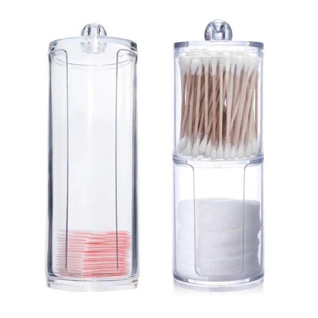 Sleek Transparent Acrylic Cotton Swab Organizer