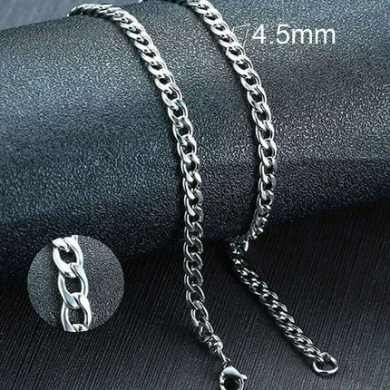 Sleek Urban Style: Men's Black and Gold Stainless Steel Link Necklace - Très Elite