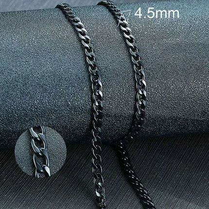 Sleek Urban Style: Men's Black and Gold Stainless Steel Link Necklace - Très Elite