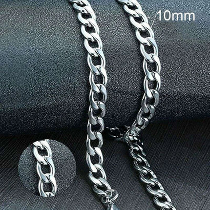 Sleek Urban Style: Men's Black and Gold Stainless Steel Link Necklace - Très Elite