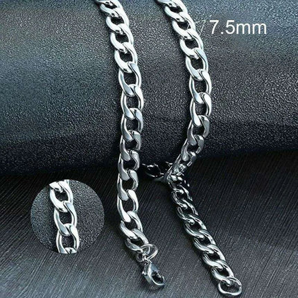 Sleek Urban Style: Men's Black and Gold Stainless Steel Link Necklace - Très Elite