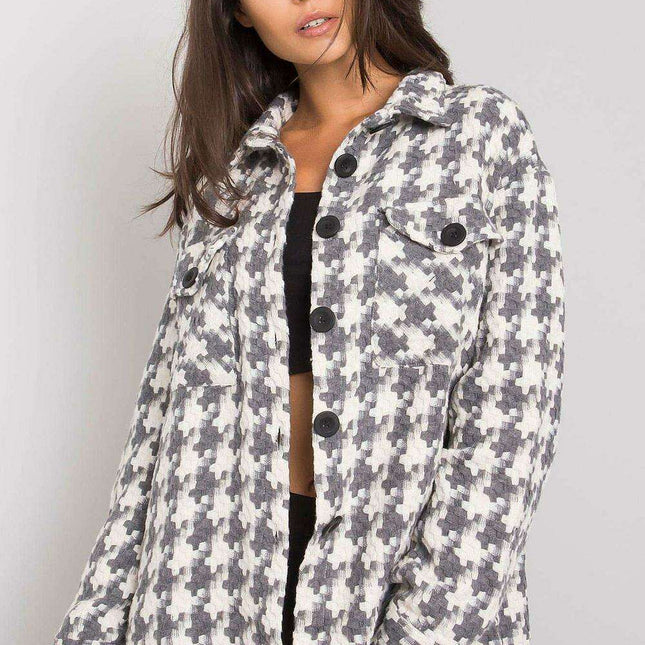 Sleek Utility Long Sleeve Shirt for Women in Monochrome Style