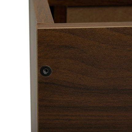 Sleek Walnut Wall-Mounted Nightstand with Dual Drawer Storage - Très Elite