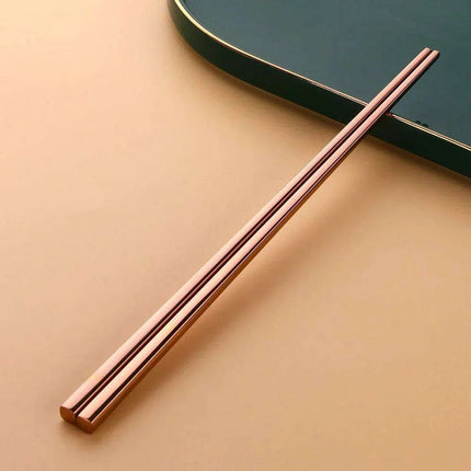 Sleek and Sturdy Stainless Steel Chopsticks - Ergonomic Non-Slip Grip for Sushi and Asian Cuisine - Très Elite