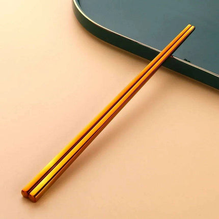 Sleek and Sturdy Stainless Steel Chopsticks - Ergonomic Non-Slip Grip for Sushi and Asian Cuisine - Très Elite
