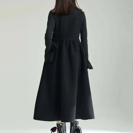 Sleeveless Gray Woolen Dress for Women with Bow Detail - Très Elite