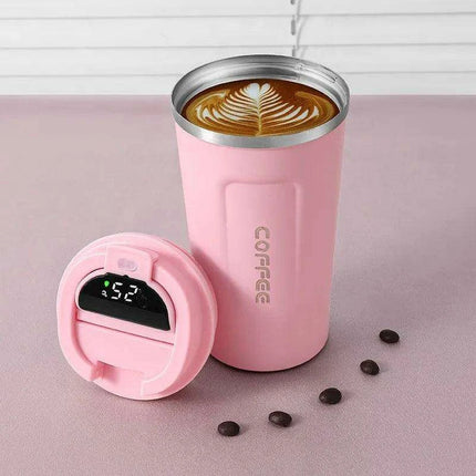 Smart Insulated Coffee Mug with LED Temperature Indicator - 380/510ml Stainless Steel Cup - Très Elite