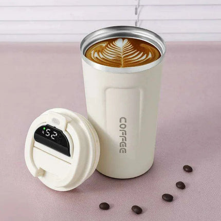 Smart Insulated Coffee Mug with LED Temperature Indicator - 380/510ml Stainless Steel Cup - Très Elite
