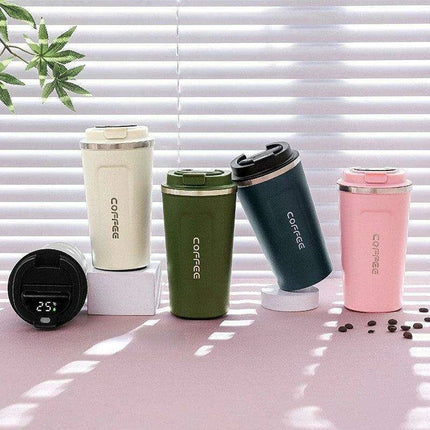Smart Insulated Coffee Mug with LED Temperature Indicator - 380/510ml Stainless Steel Cup - Très Elite