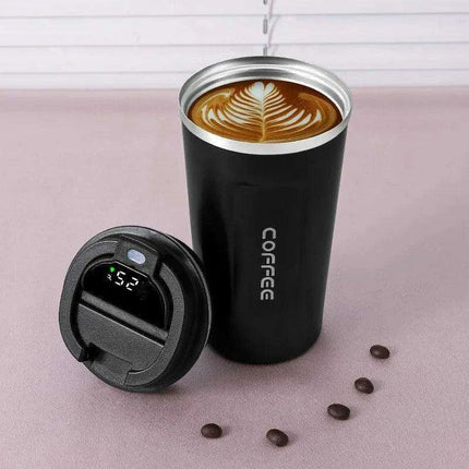 Smart Insulated Coffee Mug with LED Temperature Indicator - 380/510ml Stainless Steel Cup - Très Elite