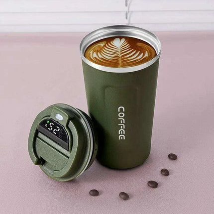 Smart Insulated Coffee Mug with LED Temperature Indicator - 380/510ml Stainless Steel Cup - Très Elite