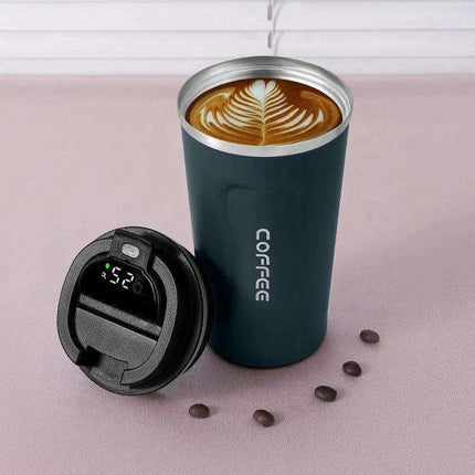 Smart Insulated Coffee Mug with LED Temperature Indicator - 380/510ml Stainless Steel Cup - Très Elite