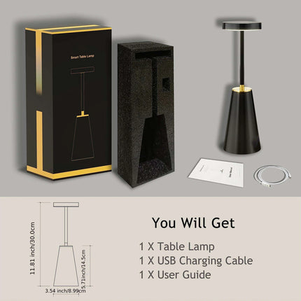 Smart Touch Wireless LED Table Lamp with Custom Color Options and Dimming Functionality - Très Elite