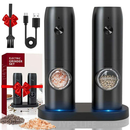 Smart USB Rechargeable Salt and Pepper Grinder with Adjustable Coarseness and LED Indicator - Très Elite