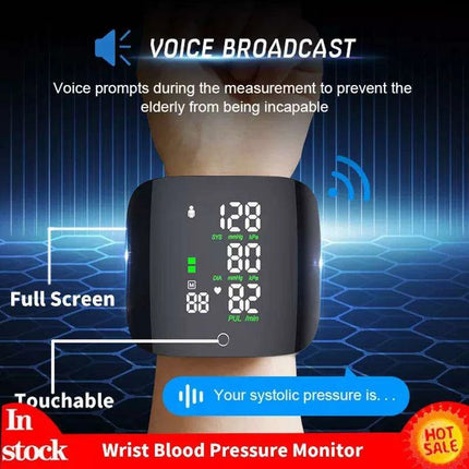 Smart Voice-Controlled Rechargeable Blood Pressure and Heart Rate Monitor with LCD Screen - Très Elite