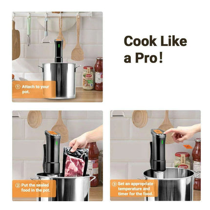 Smart Wi-Fi Sous Vide Immersion Cooker – ISV-200W Stainless Steel