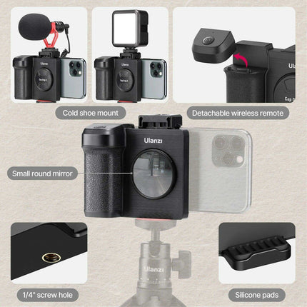Smartphone Photography Upgrade Kit with Wireless Remote & Built-in Makeup Mirror - Très Elite