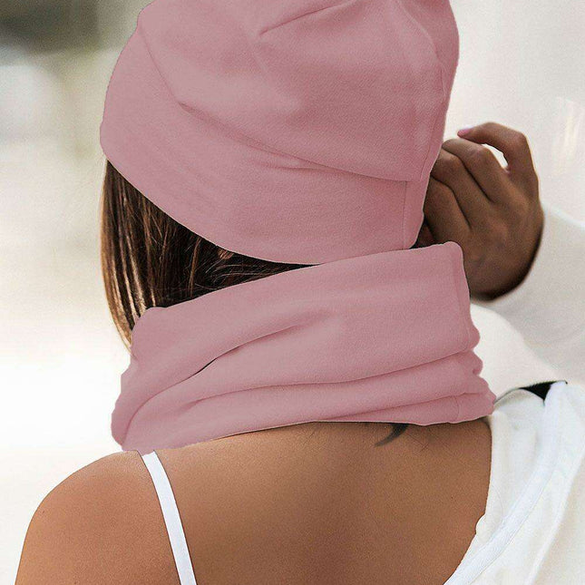 Snug Cotton Beanie and Neck Warmer Set Cozy Winter