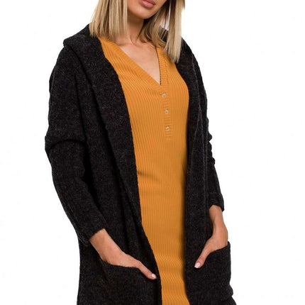 Snug Oversized Knit Cardigan with Hood - Très Elite