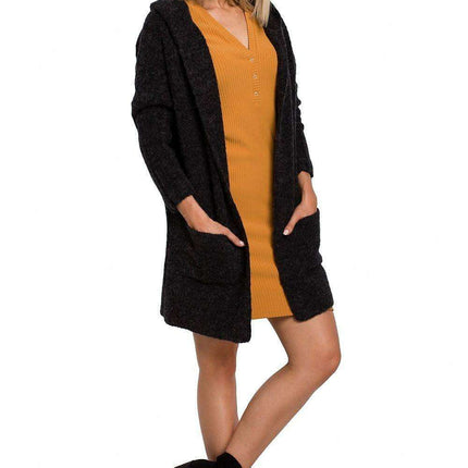 Snug Oversized Knit Cardigan with Hood - Très Elite