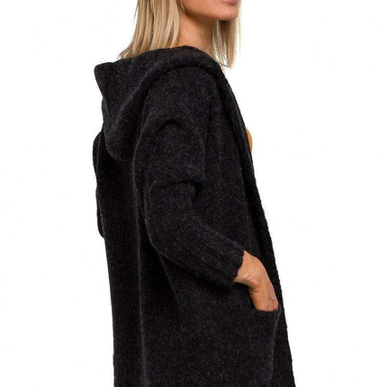Snug Oversized Knit Cardigan with Hood - Très Elite