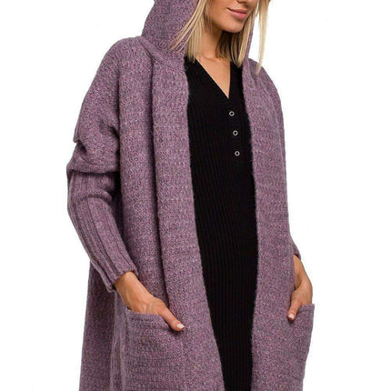 Snug Oversized Knit Cardigan with Hood - Très Elite