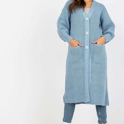Snuggly Buttoned Knit Long Cardigan