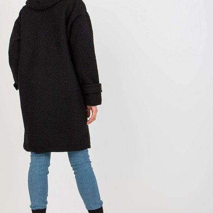 Snuggly Hooded Plush Button-Up Coat - Très Elite