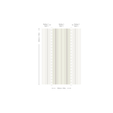 Wallcolors Tapeta Soft Stripe Wallpaper - Durable, Easy to Install