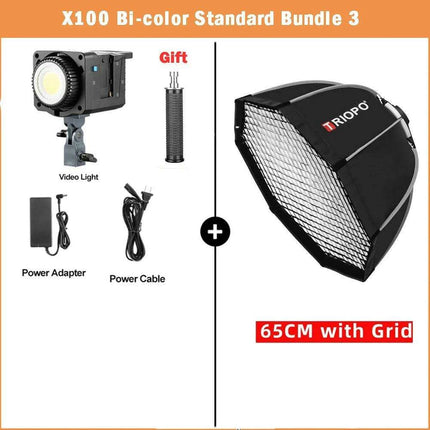 Sokani X100 Professional 100W Bi-Color RGB LED Video Light with Mobile App Control - Très Elite