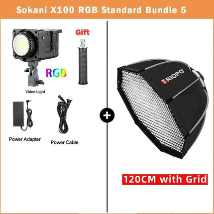 Sokani X100 Professional 100W Bi-Color RGB LED Video Light with Mobile App Control - Très Elite