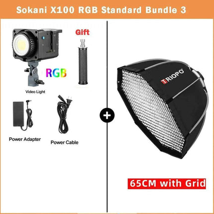 Sokani X100 Professional 100W Bi-Color RGB LED Video Light with Mobile App Control - Très Elite