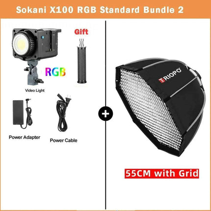 Sokani X100 Professional 100W Bi-Color RGB LED Video Light with Mobile App Control - Très Elite