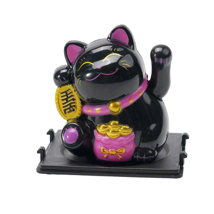 Solar-Powered Lucky Cat Figurine for Abundance and Good Fortune - Très Elite