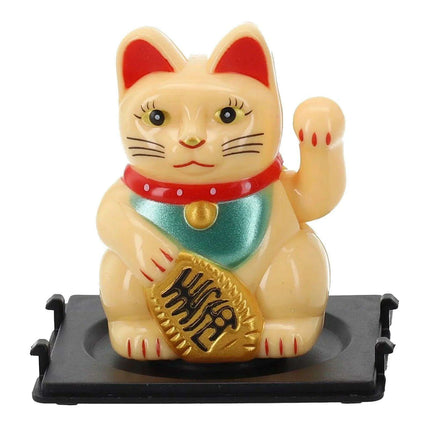 Solar-Powered Lucky Cat Figurine for Abundance and Good Fortune - Très Elite
