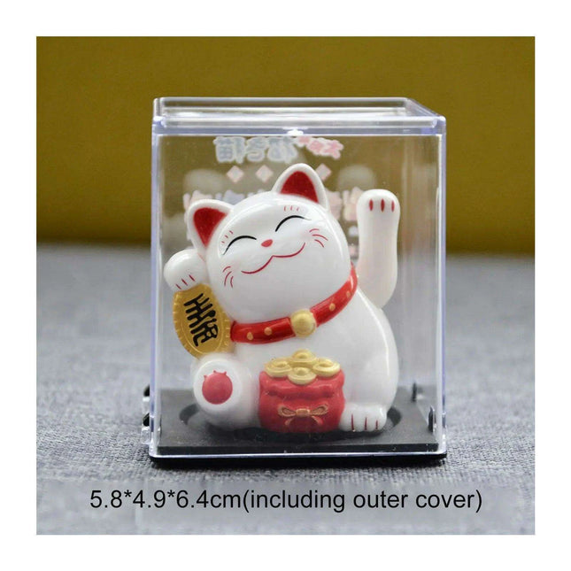 Solar-Powered Waving Lucky Cat - Eco-Friendly Home and Office Decor