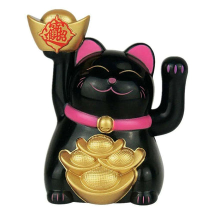 Solar-Powered Waving Lucky Cat Figurine - A Symbol of Joy and Good Fortune..
