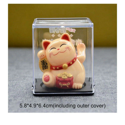 Solar Waving Lucky Cat: Eco-Friendly Maneki Neko for Home and Office Good Fortune - Très Elite