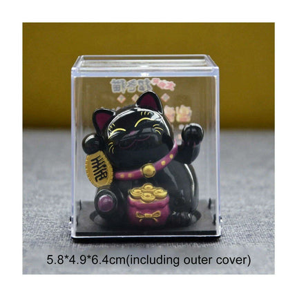 Solar Waving Lucky Cat: Eco-Friendly Maneki Neko for Home and Office Good Fortune - Très Elite