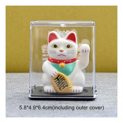 Solar Waving Lucky Cat: Eco-Friendly Maneki Neko for Home and Office Good Fortune - Très Elite