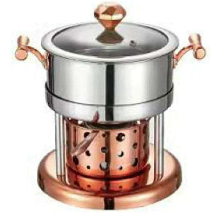 Solo Dining Stainless Steel Pot Set with Integrated Alcohol Burner..