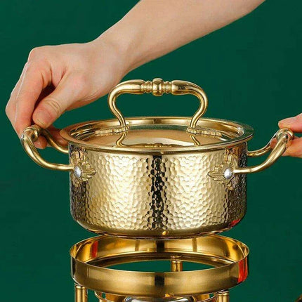 Solo Dining Stainless Steel Pot Set with Integrated Alcohol Burner..