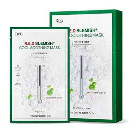 Soothing Red Blemish Cooling Mask by Dr.G R.E.D: Instant Skin Heat Relief - 10 Sheets x 30g - Très Elite