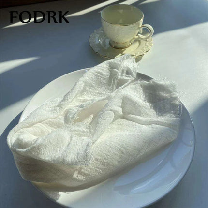 Sophisticated 10-Piece Linen-Cotton Blend Napkin Set..