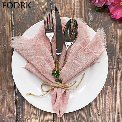 Sophisticated 10-Piece Linen-Cotton Blend Napkin Set - Très Elite