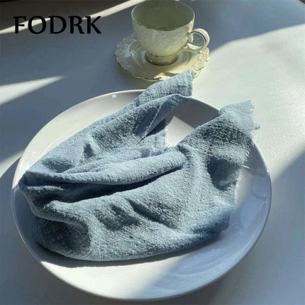 Sophisticated 10-Piece Linen-Cotton Blend Napkin Set..
