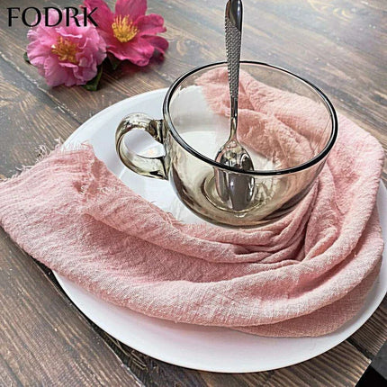 Sophisticated 10-Piece Linen-Cotton Blend Napkin Set - Très Elite