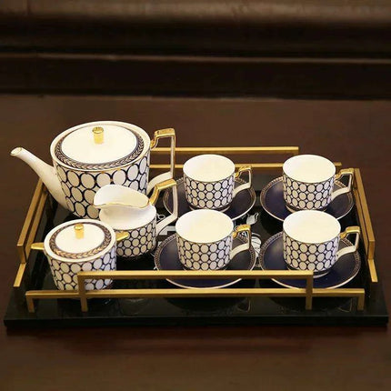 Sophisticated 11-Piece Ceramic Drinkware Collection for Tea and Coffee – Ideal for Celebrations and Special Occasions - Très Elite
