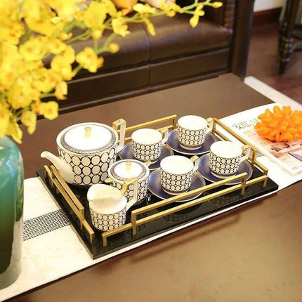 Sophisticated 11-Piece Ceramic Drinkware Collection for Tea and Coffee – Ideal for Celebrations and Special Occasions - Très Elite